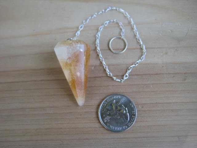 Citrine Pendulum manifestation, personal will, mental clarity, creativity 3972